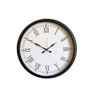Modern 52 Cm Black & White Roma Rakamlı Metal Duvar Saati (Standart)