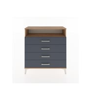 Arges Şifonyer Tek Raflı 4 Çekmeceli 88x30x96 Çam-Antrasit