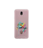 Samsung Galaxy J7 Pro ile Uyumlu Splash Bukalemun Tasarımlı Şeffaf Silikon Kılıf