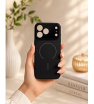 İPHONE 17 PRO UYUMLU KAMERA KORUMA MERCEKLİ SİYAH LÜKS KILIF