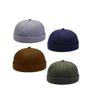 4 Lü Set %100 Pamuk Cap Ayarlanabilir Docker Şapka Yazlık Takke Şapka Retro Şapka Takke Şapka