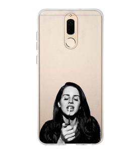 Huawei Mate 10 Lite Uyumlu Lana Del Rey Desenli Şeffaf Telefon Kılıfı