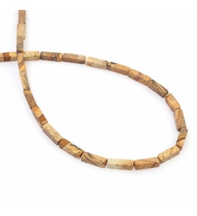 Ağaç Jasper Doğal Taş Parlak Kahverengi Dikdörtgen Kesim 4x13mm Dizi [AA]