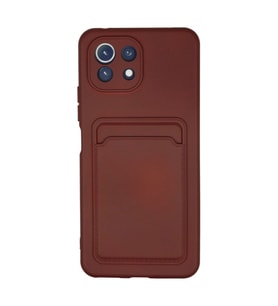 Xiaomi Mi 11 Kılıf Kelvin Kartvizitli Silikon - Bordo