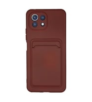 Xiaomi Mi 11 Kılıf Kelvin Kartvizitli Silikon - Bordo