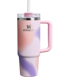 Stanley Quencher Pipetli Termos Bardak, Pembe Desenli (Rose Petal), 0.89 Litre