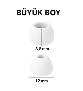 Northcity Kulaklık Silikonu Samsung ile Uyumlu - 12mm Büyük Boy Beyaz, 1 Çift (2 Adet)