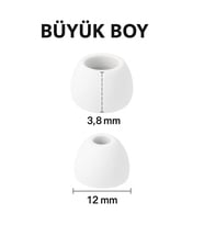 Northcity Kulaklık Silikonu Samsung ile Uyumlu - 12mm Büyük Boy Beyaz, 1 Çift (2 Adet)
