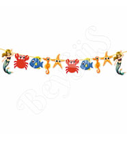 Deniz Kızı Temalı Happy Birthday Banner