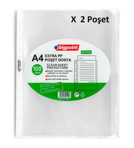 Bigpoint Poşet Dosya Extra 50 Mikron 100'lü Paket x 2 Poşet