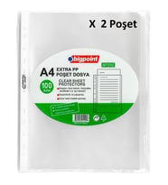 Bigpoint Poşet Dosya Extra 50 Mikron 100'lü Paket x 2 Poşet