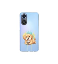 Huawei Nova 9 ile Uyumlu Splash Köpek Tasarımlı Şeffaf Silikon Kılıf