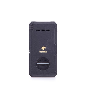 Cohiba Çift Torch Dahili Açıcı & V Kesici Mat Siyah Metal Puro Çakmağı