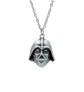 Star Wars - Darth Vader Erkek Kadın Kolye Antik Gümüş Kaplama - 60 cm Düz Zincir