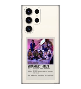Samsung Galaxy S23 ULTRA Uyumlu Stranger Things Minimalist Poster Desenli Şeffaf Telefon Kılıfı