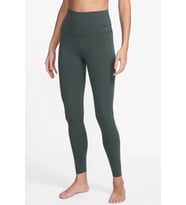 Nike Dri Fit Zenvy Gentle Support Infina Soft Womens Training Tight Yüksek Belli Toparlayıcı 7/8 Kadın Antreman Taytı Yeşil