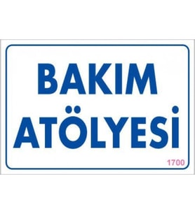 Pvc Levha quot;Bakım Atölyesiquot; 17,5*25 cm