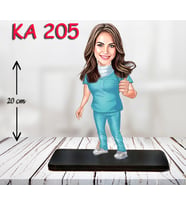 Kişiye Özel Ahşap Biblo - Sağlıkçı Kadın Karikatür Biblo - Doktor Biblo 15