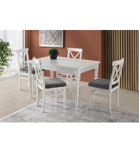 Didim Alaçatı Açılır Mutfak Masa Sandalye Takımı 80x120
