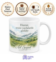 Bingöl Sessiz Yayla Temalı Kupa Bardak Doğa Sevgisi Hediye Porselen Kupa