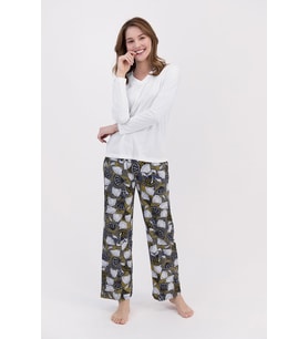 Arnetta 1480 Floral Kadın Krem Pijama Takımı