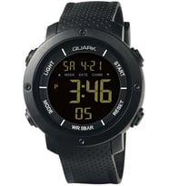 Quark Qu-353Gh-1 Dijital Kronometreli Takvimli Alarmlı Işıklı Erkek Kol Saati (Siyah)