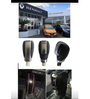 Renault Otomatik Vites Topuzu Kılıfı El Yapımı Hakiki Deri (Beyaz)