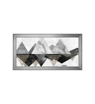 Soyut Şekiller Motifli Kanvas Tablo 50 x 70 cm Silver Çerçeve