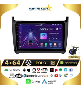 Volkswagen Polo 4GB + 64GB Android 13 Kablosuz Carplay 2008-2020 Navigasyon Multimedya Sistemi