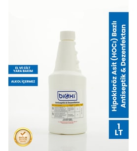 Bioxi® 1 LT Antiseptik & Dezenfektan  HOCl Bazlı (Hipokloröz Asit)  El, Cilt ve Yara Bakımı