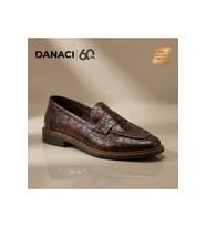 Erkek Hakiki Deri Kroko Desenli Klasik Loafer Ayakkabı