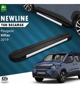 S-Dizayn Peugeot Rifter Uzun Şase NewLine Aluminyum Yan Basamak 213 Cm 2019 Üzeri A+ Kalite