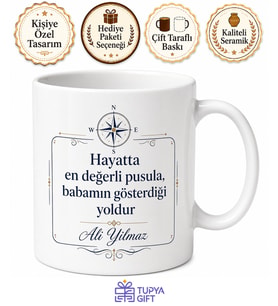 Babam Rol Modelim Yazılı Kupa Bardak Babalar Günü Hediyesi Özel Tasarım