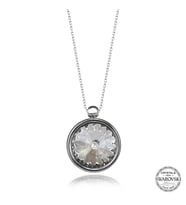 Swarovski Crystal Taşlı Çerçeveli Gümüş Kadın Kolye