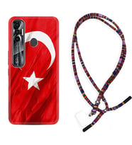 Tecno Spark 6 6 Go 8C 8 Pro 7 7 Pro Kılıf Boyun Asklı Rasta Silikon Şanlı Türk Bayrağı 4 1401