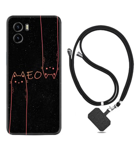 Vivo Y15S Y32 Y33S Y51 Y53S Kılıf Boyun Askılı Silikon Meow 1657