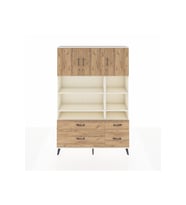 Arges Dolap 10 Raflı 4 Çekmeceli 3 Kapaklı 132x30x195 Aytaşı-Çam/Çam