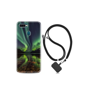 Oppo Ax7 Kılıf Desenli Silikon Boyun Askılı Kuzey Işıkları 1327