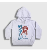Presmono Unisex Çocuk Beyaz Bobby Robert James Fischer Satranç Kapüşonlu Sweatshirt 420197tt