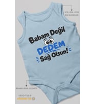 Babam değil dedem sağolsun Sıfır Kollu Bebek Zıbını %100 Pamuk