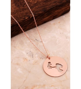 Plaka Rose Gümüş Anne Çocuk Kolye 7950