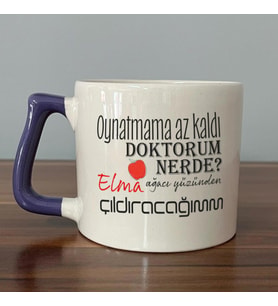Oynatmama Az Kaldı Doktorum Nerede Baskılı Mor Kulplu D Kupa