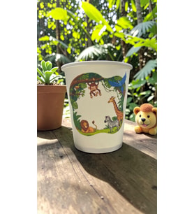 Hayvan-Orman-Amazon-Zoo Doğumgünü Parti temalı Tek kullanımlık 7 Oz 50 Adet Karton Bardak