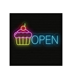 OPEN Yazılı ve Şekilli Neon Tabela