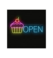 OPEN Yazılı ve Şekilli Neon Tabela