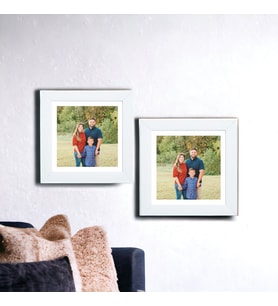 Kişiye Özel 2 Fotoğraflı 2 li Beyaz Kare Fotoğraf Anı Çerçevesi