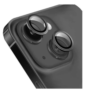 Iphone 14 Plus Kamera Koruyucu Lens Mercek Metal Çerçeveli 2li Set Siyah Black
