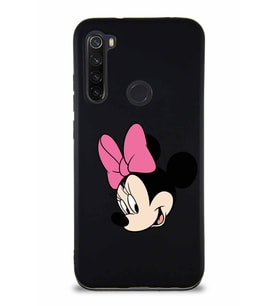 Xiaomi Redmi Note 8 Soft Premier Kapak Minnie Mouse-B Tasarımlı Silikon Kılıf - Siyah (Şeffaf)