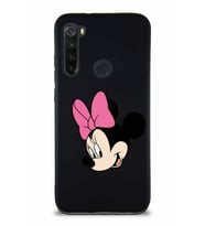 Xiaomi Redmi Note 8 Soft Premier Kapak Minnie Mouse-B Tasarımlı Silikon Kılıf - Siyah (Şeffaf)
