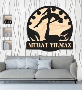 Kişiye Özel Akrobasi Bale Temalı Ahşap Duvar Tablo